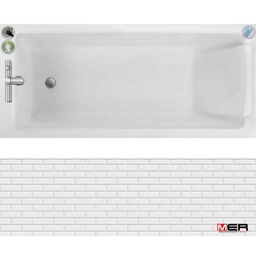 Baignoire H55 × L80 × P180 cm